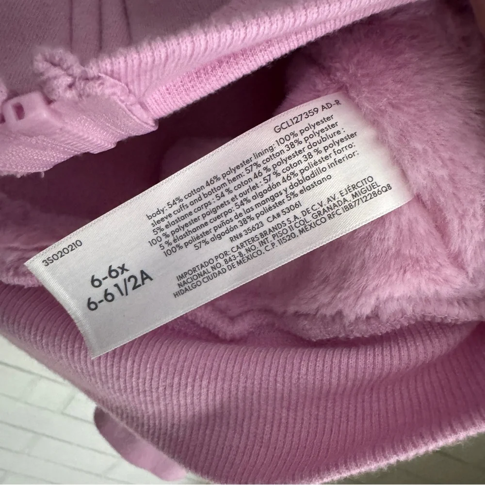 OSHKOSH B’GOSH Lilac Lined Zip Up Hooded Sweater